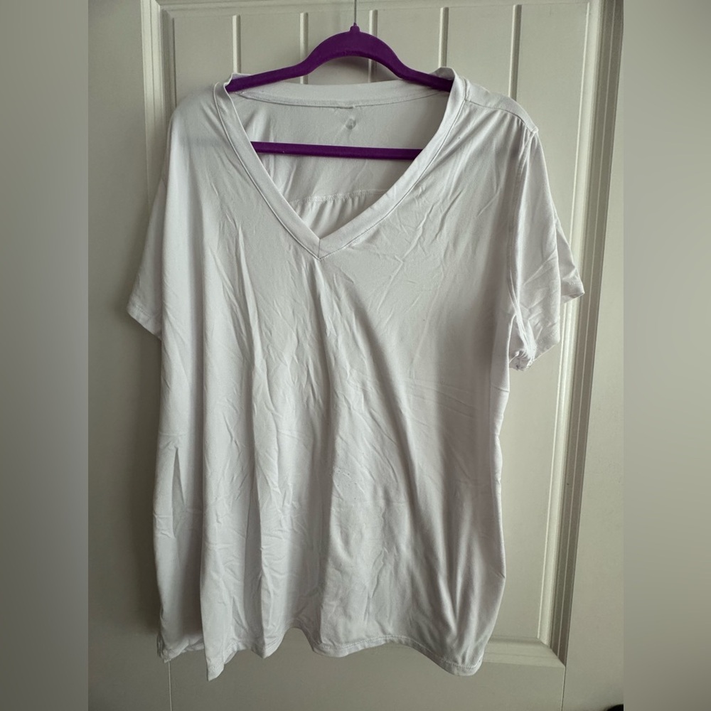 White V-Neck Women's Top
